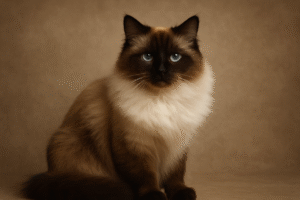 Seal Sepia Ragdoll cat with blue eyes